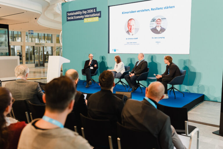 Podiumsdikussion Sustainability Day 2026 zu Klimarisiken