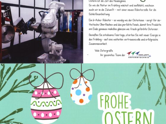 die Osterkarte mit Text und Ostereiern