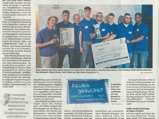 Der Artikel in der Berliner Morgenpost, Seite 20